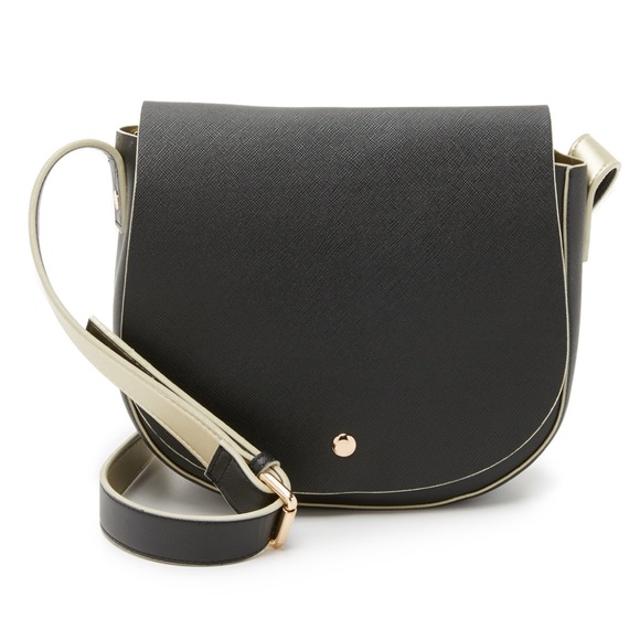 Deux Lux black Alfie canvas saddle messenger bag - Picture 3 of 9